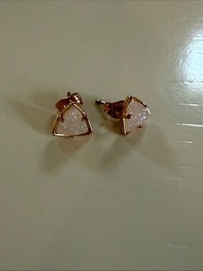Kendra Scott Triangular Druzy Studs in Rose Gold